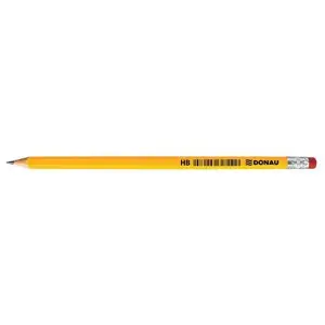 Ołówek drewniany DONAU HB żółty z gumką-628861