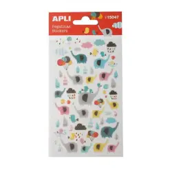 Naklejki APLI Elephants z brokatem mix kolorów-630390