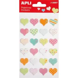 Naklejki APLI Hearts z filcu mix kolorów-630393