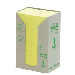 Karteczki POST-IT ekologiczne POST-IT 653-1T 38x51mm 24x100 kart. żółty-630626