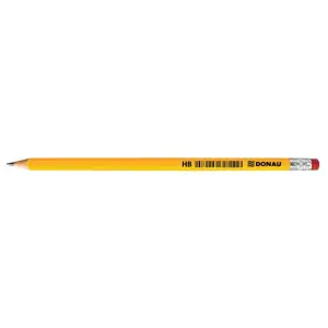 Ołówek drewniany DONAU HB żółty z gumką op.12-631712