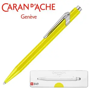 Długopis CARAN D'ACHE 849 Pop Line Fluo M w pudełku żółty-634647