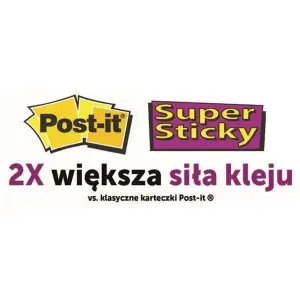 Karteczki POST-IT Super Sticky 654SSCYP12+12 76x76mm 12+12x90 kart. żółty-641796