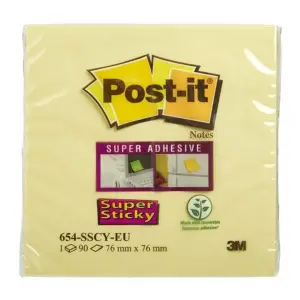 Karteczki POST-IT Super Sticky 654SSCYP12+12 76x76mm 12+12x90 kart. żółty-641797