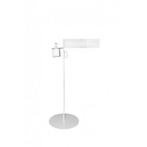 Stojak do dezynfekcji OFFICE PRODUCTS z karabińczykiem i dozownikiem biały-641803