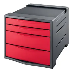 Pojemnik z 4 szufladami ESSELTE Vivida - czerwony-642950