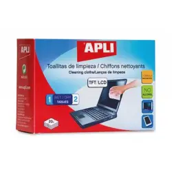 Chusteczki APLI do czyszczenia ekranów TFT/LCD 2x20szt.-662181