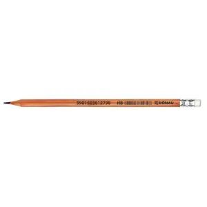 Ołówek drewniany DONAU z gumką HB naturalny-662019