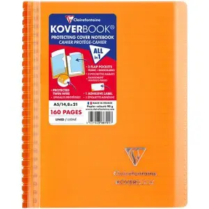 Kołonotatnik CLAIREFONTAINE Koverbook w linię 80 kart. 148x21cm mix kolorów-662276