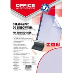 Okładki do bindowania OFFICE PRODUCTS PVC A4 200mikr. 100szt. niebieskie transparentne-668694