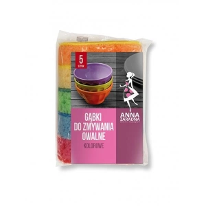 Gąbki do zmywania ANNA ZARADNA owalne kolorowe 5szt.-671392