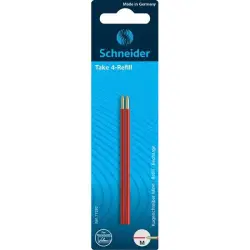 Wkład do długopisów SCHNEIDER TAKE 4 M 2szt. blister czerwony-678702