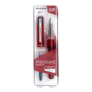 Pióro wieczne PLATINUM Prefounte Crimson Red F bordowe-678643