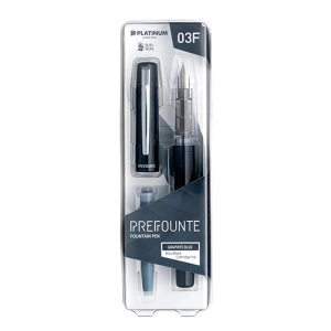Pióro wieczne PLATINUM Prefounte Graphite Blue F granatowe-678666