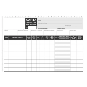Druk MiP 346-3 Druk KEW Karta ewid.wypo wyposażenia(50) O-689551