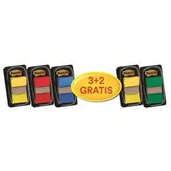 Zakładki indeksujące POST-IT 680-P5 zestaw promocyjny, 25,4x43,2mm, 3x50 + 2x50 GRATIS, mix kolorów