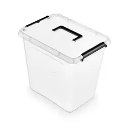Pojemnik do przechowywania ORPLAST Simple box 30l z rączką, transparentny-672017