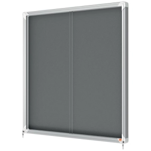 Gablota NOBO filcowa Premium Plus 8xA4, szara (drzwiczki przesówne) 1915336-698411