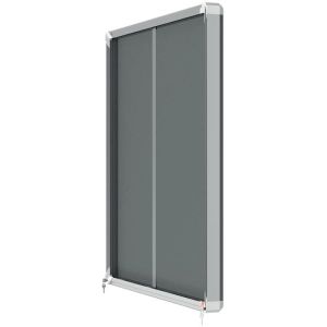 Gablota NOBO filcowa Premium Plus 8xA4, szara (drzwiczki przesówne) 1915336-698412