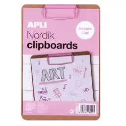 Clipboard APLI Nordik deska A5 drewniana - różowy