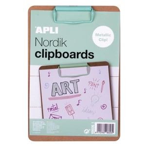 Podkładka z klipem clipboard APLI Nordik A5 deska drewniana - zielona