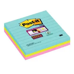 Karteczki POST-IT Super Sticky w linie 675-SS3-MIA 101x101mm 3x70 kart. paleta Miami