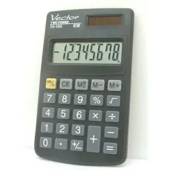 Kalkulator VECTOR, KAV DK-055 BLK,8-cyfrowy, 61x102mm,czarny-672182