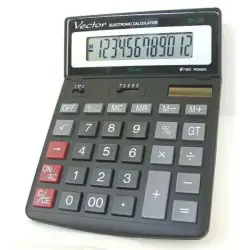 Kalkulator VECTOR KAV DK-206 BLK,12-cyfrowy 155x200mm,czarny-672205