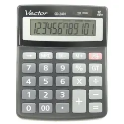 Kalkulator VECTOR KAV CD-2401 BLK,12-cyfrowy 103x130mm, czarny-672212