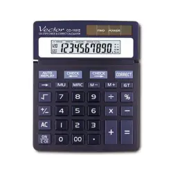 Kalkulator VECTOR KAV CD-1181II,10-cyfrowy, 120x151mm, czarny-672216