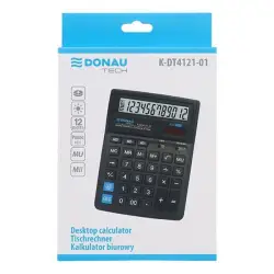Kalkulator DONAU TECH biurowy K-DT4121-01 12-cyfr. czarny