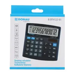 Kalkulator DONAU TECH biurowy K-DT4122-01 12-cyfr. czarny