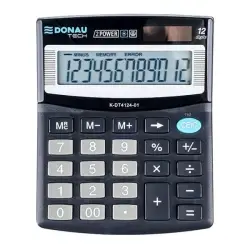 Kalkulator DONAU TECH biurowy K-DT4124-01 12-cyfr. czarny