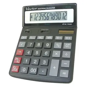 Kalkulator VECTOR KAV DK-206 BLK 12-cyfrowy 155x200mmczarny-722695