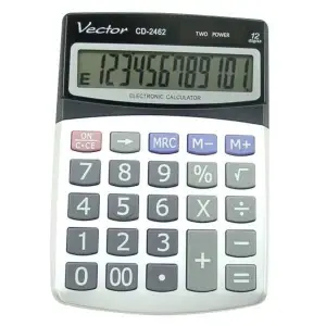 Kalkulator VECTOR KAV CD-2462,12-cyfrowy115x155mm, szary-672206