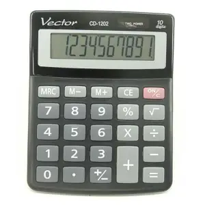 Kalkulator VECTOR KAV CD-1202 BLK,10-cyfrowy, 103x130mm, czarny-672214