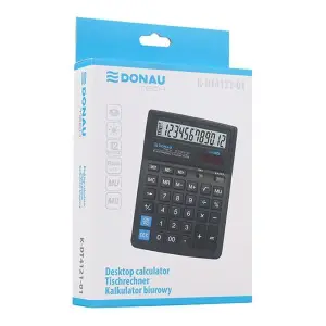 Kalkulator DONAU TECH biurowy K-DT4121-01 12-cyfr. czarny  -722810