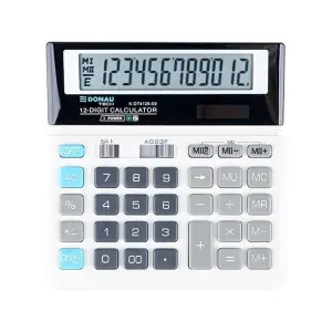 Kalkulator DONAU TECH biurowy K-DT4126-09 12-cyfr. biały  -722831