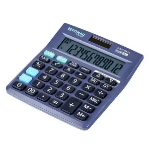 Kalkulator DONAU TECH biurowy K-DT4128-01 12-cyfr. czarny  -722882
