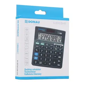 Kalkulator DONAU TECH biurowy K-DT4128-01 12-cyfr. czarny  -722883
