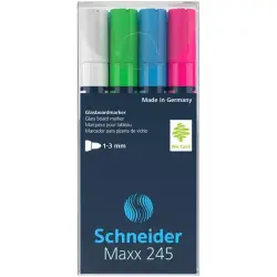 Marker do szklanych tablic SCHNEIDER Maxx 245 B 2-3mm 4szt. mix kolorów-629363