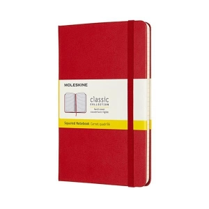 Notes MOLESKINE Classic M 11,5x18 cm w kratkę twarda oprawa scarlet red 208 str czerwony