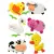 Naklejki TITANUM piankowe 3D Zwierzęta zagrodowe: owieczka, prosiaczek, kurczaczek, łabądek, krówka, kaczuszka 6szt.