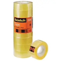 Taśma biurowa SCOTCH eko (508) 15mm 33m 10szt. transparentny żółty-630898
