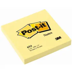 Karteczki POST-IT (654), 76x76mm, 1x100 kart., żółty-627629