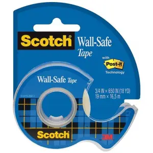 Taśma biurowa SCOTCH Wall-Safe na podajniku 19mm x 16,5m transparentna-726027